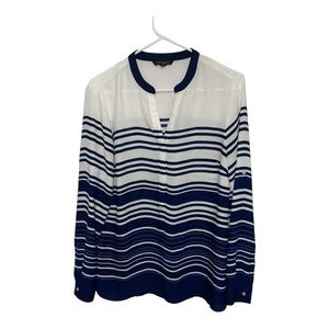 Banana Republic Nautical Strip Chiffon Tunic Style Blouse Top | Size M